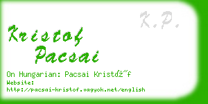 kristof pacsai business card